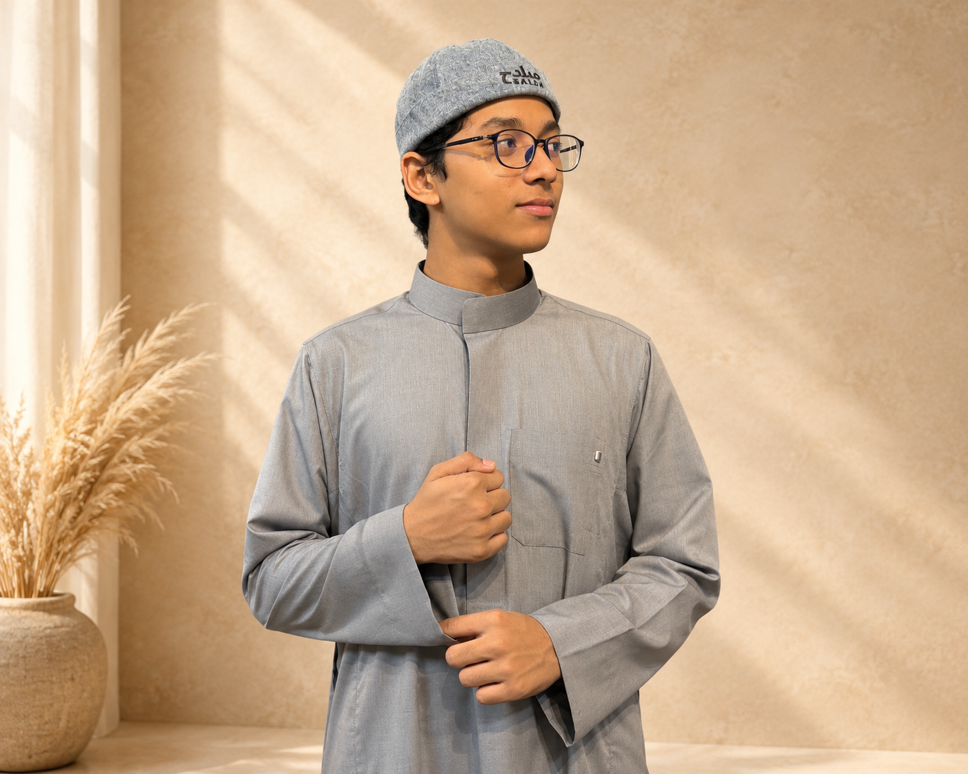 Saudi Premium Thobe (Lavender Grey)